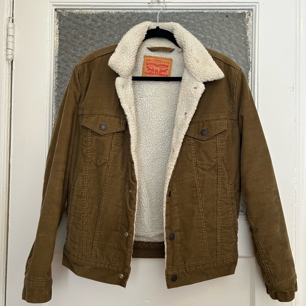 Levi's Brown Corduroy Sherpa-Lined Trucker Jacket